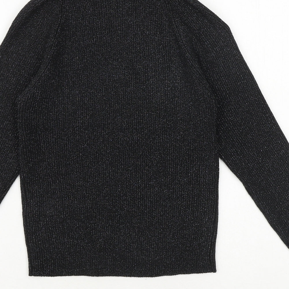 Primark Womens Black Scoop Neck Viscose Pullover Jumper Size 10