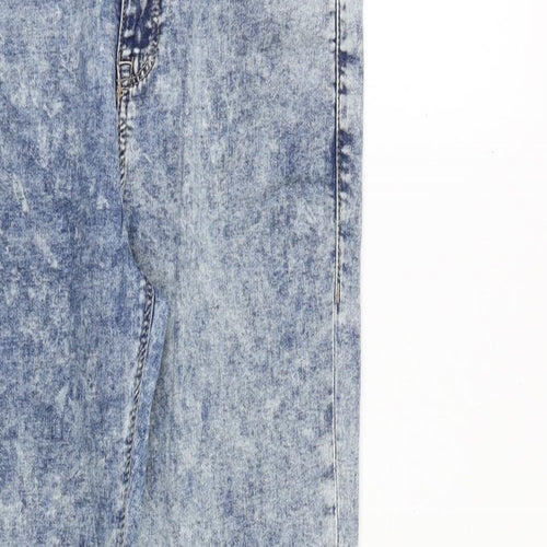 Topshop Womens Blue Cotton Skinny Jeans Size 28 in Slim Zip