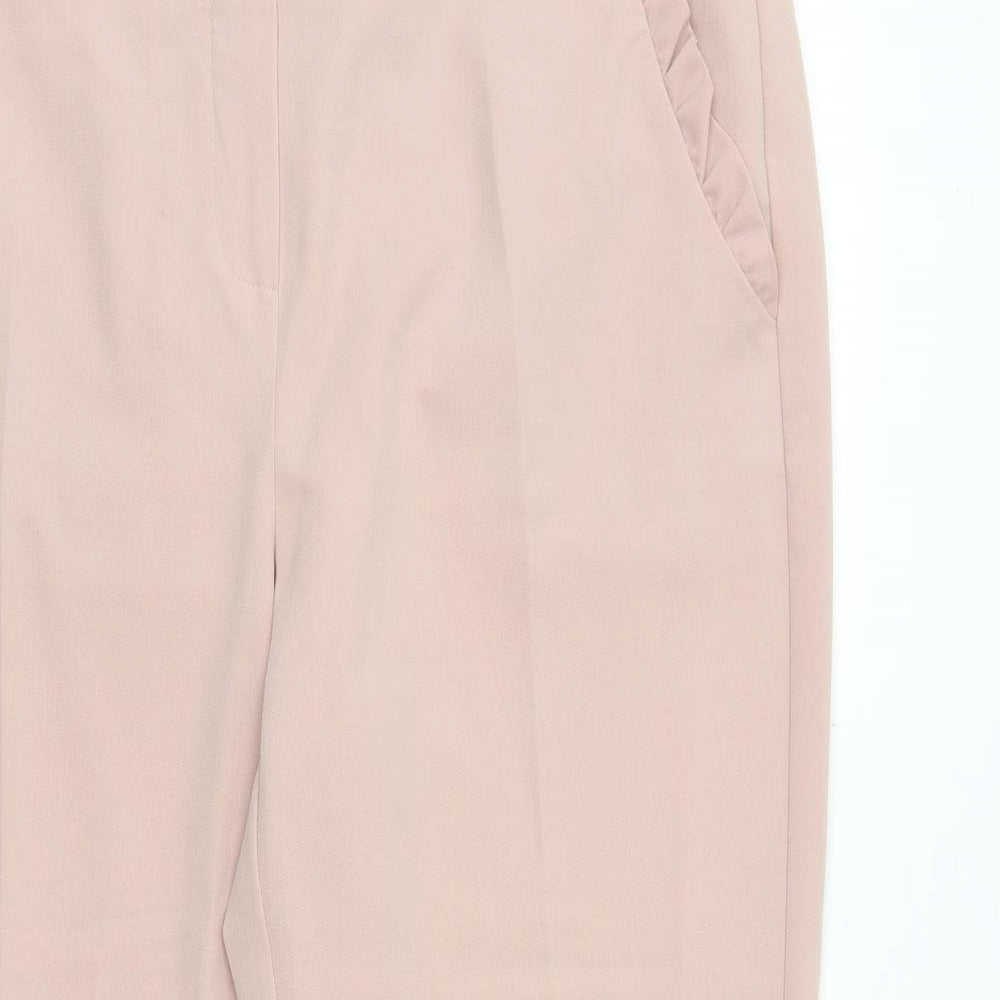 F&F Womens Pink Viscose Chino Trousers Size 12 Regular Zip