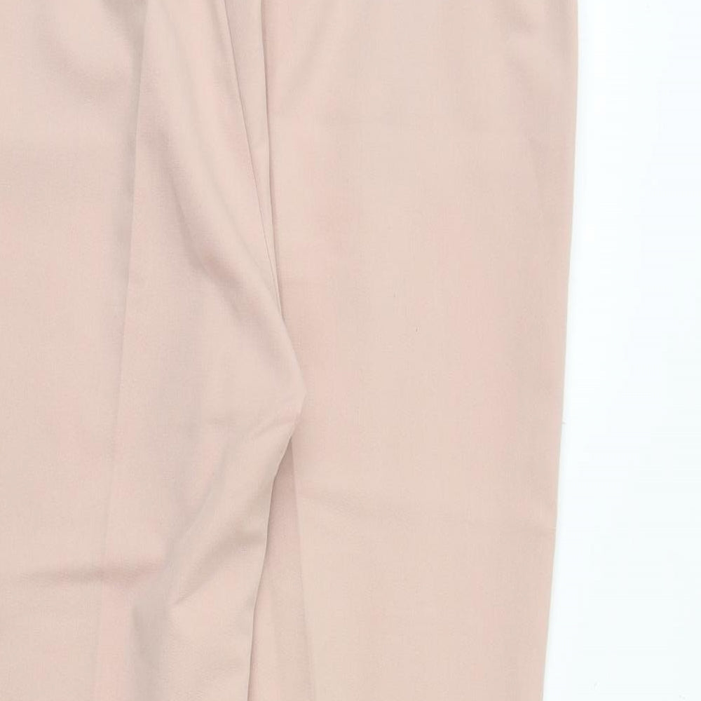 F&F Womens Pink Viscose Chino Trousers Size 12 Regular Zip