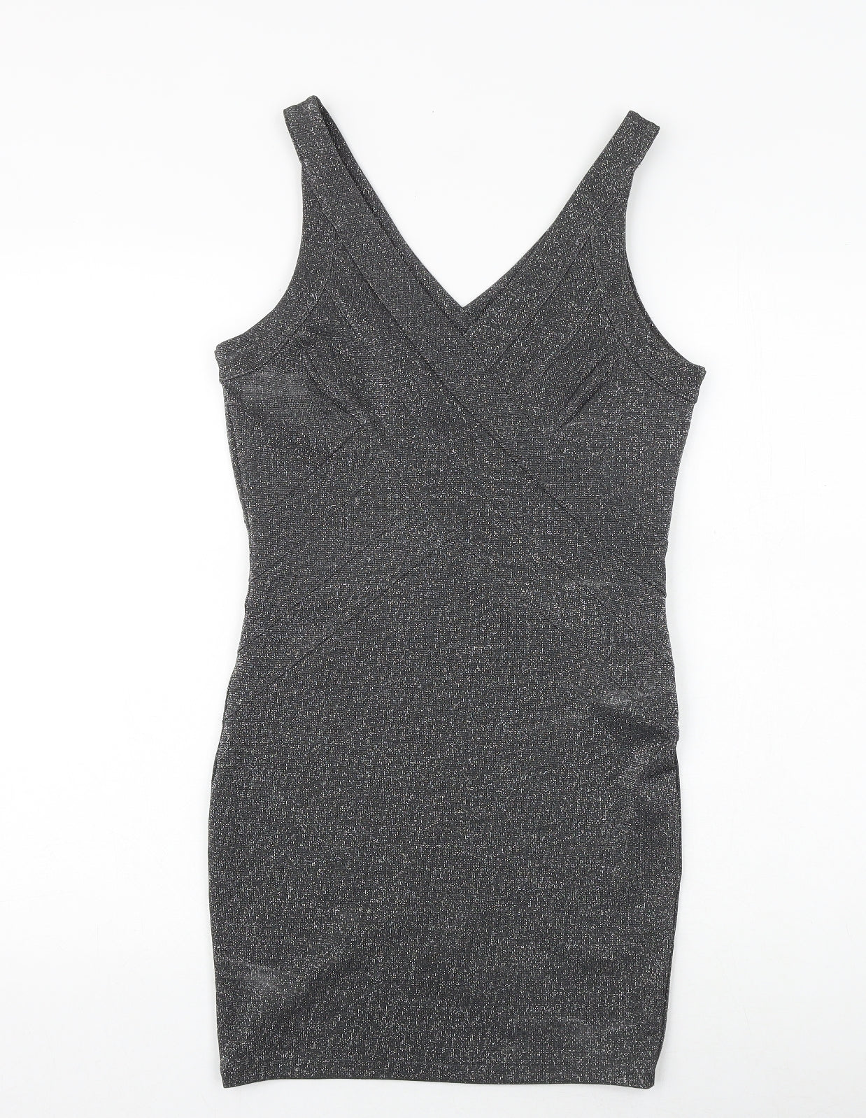 Lipsy Womens Red Polyester Bodycon Size 12 V-Neck Pullover