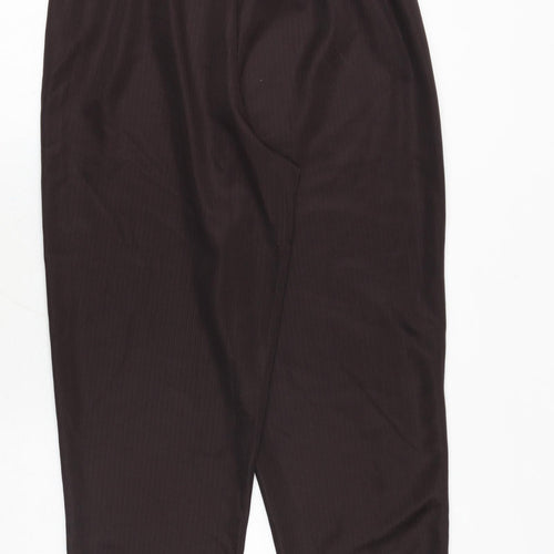 Preworn Womens Brown Polyester Trousers Size 16 Regular