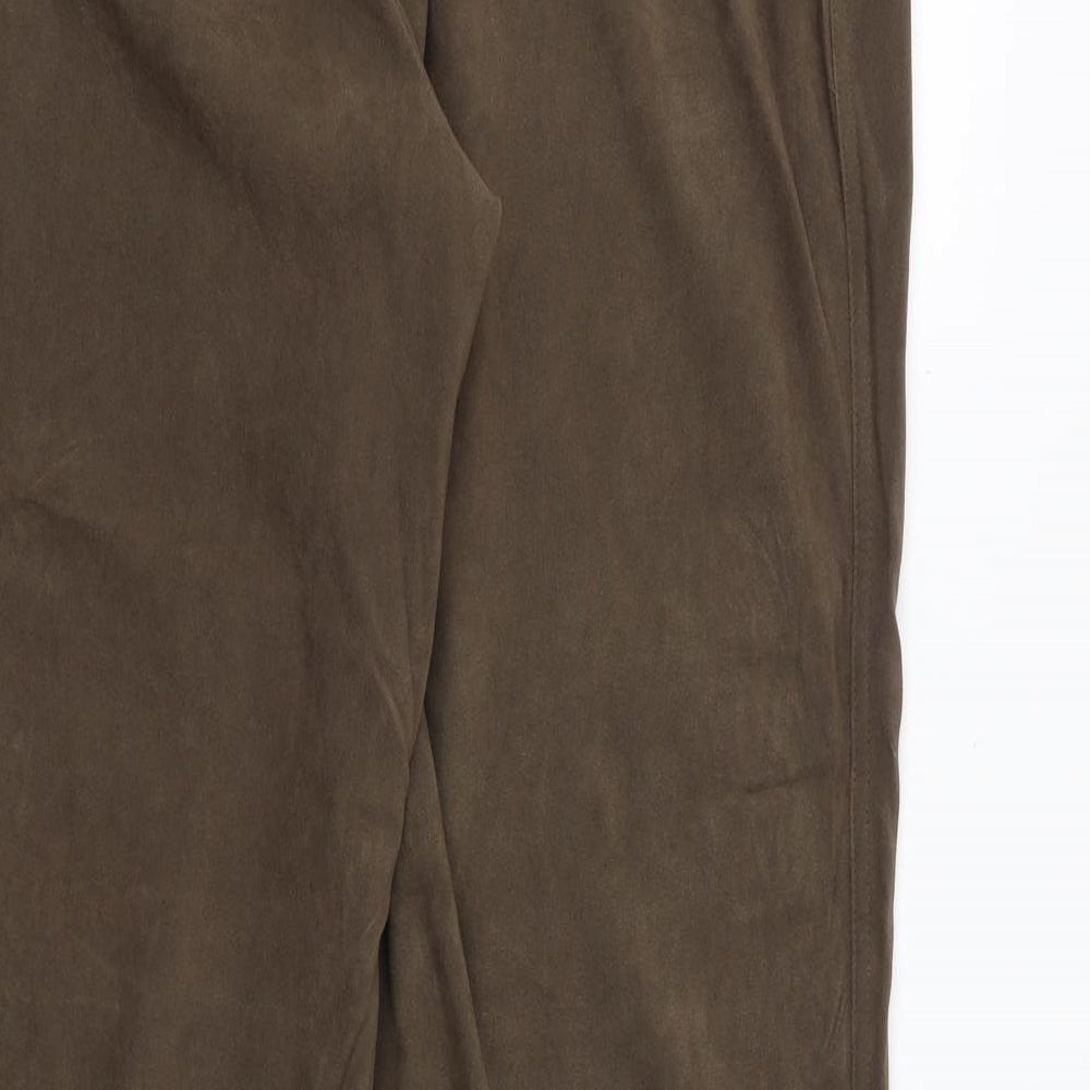 Casual Comfort Womens Brown Polyester Trousers Size 18 Regular Tie