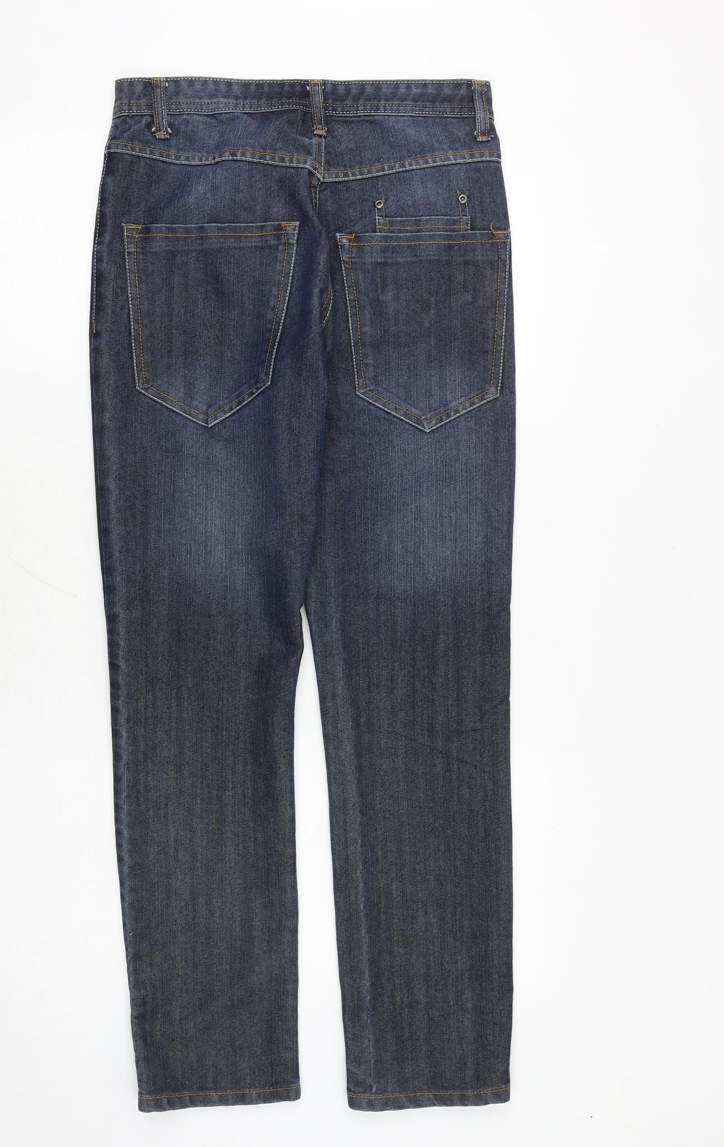 Preworn Mens Blue Cotton Straight Jeans Size 30 in Regular Zip