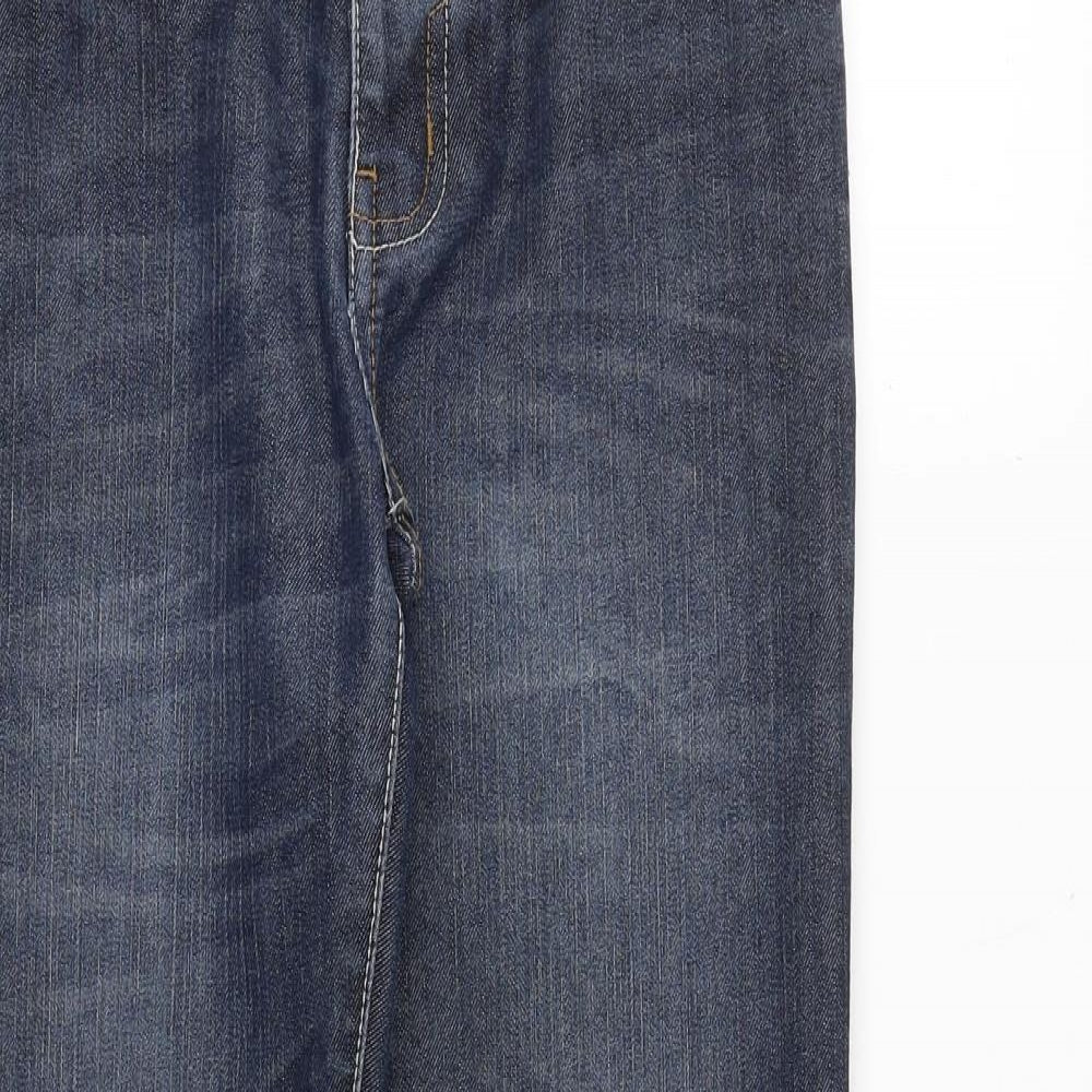 Preworn Mens Blue Cotton Straight Jeans Size 30 in Regular Zip