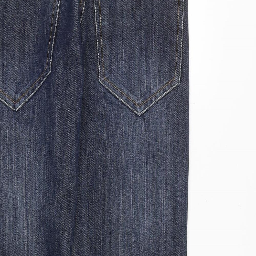 Preworn Mens Blue Cotton Straight Jeans Size 30 in Regular Zip