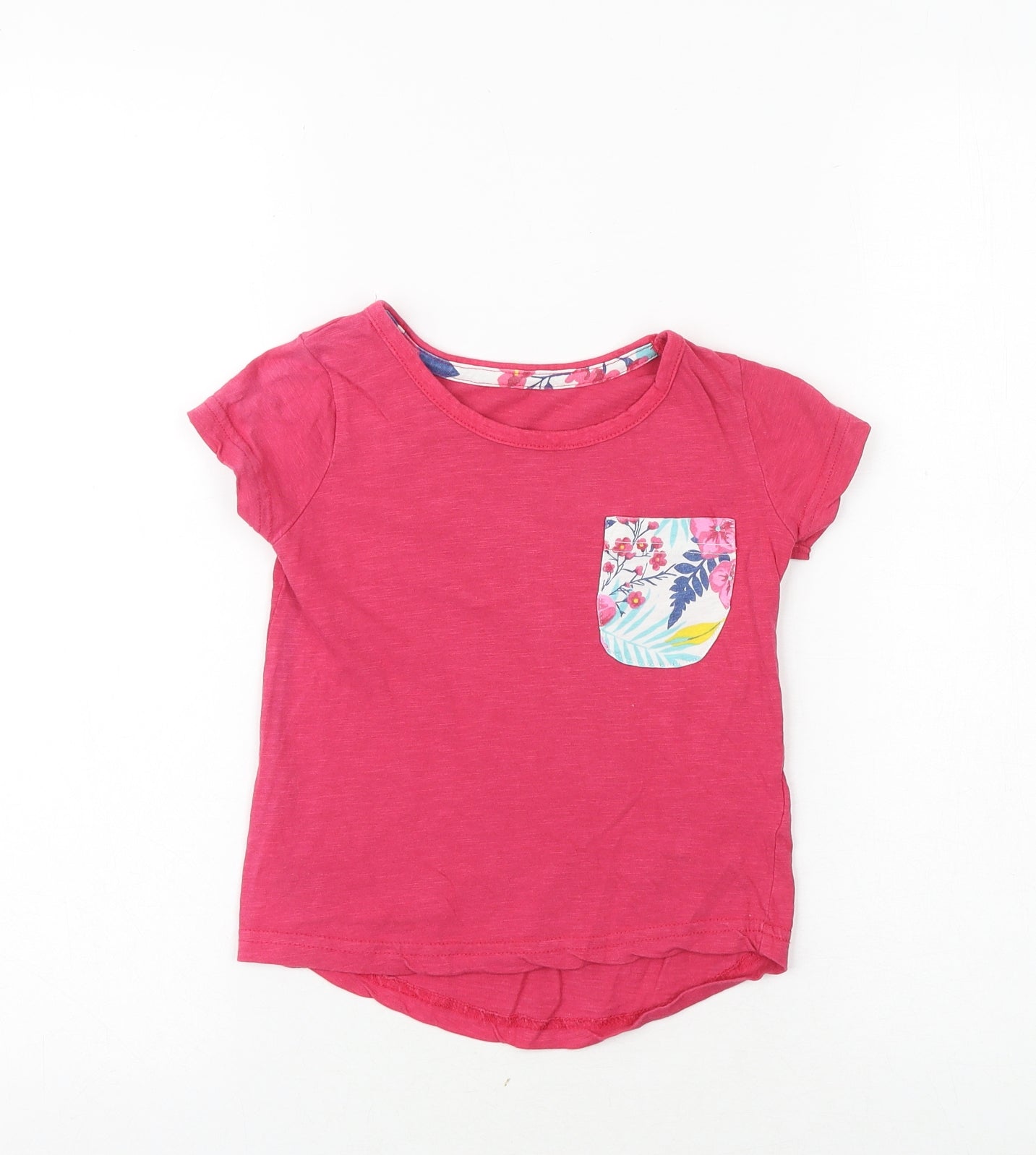 Lily& Dan Girls Pink 100% Cotton Basic T-Shirt Size 3-4 Years Round Neck Pullover