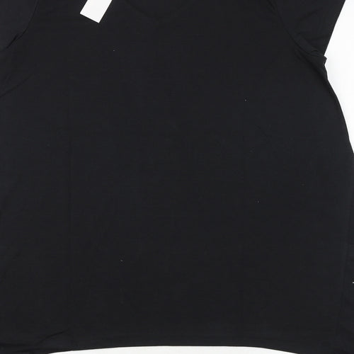 Being Casual Womens Black Polyester Basic T-Shirt Size 14 Round Neck