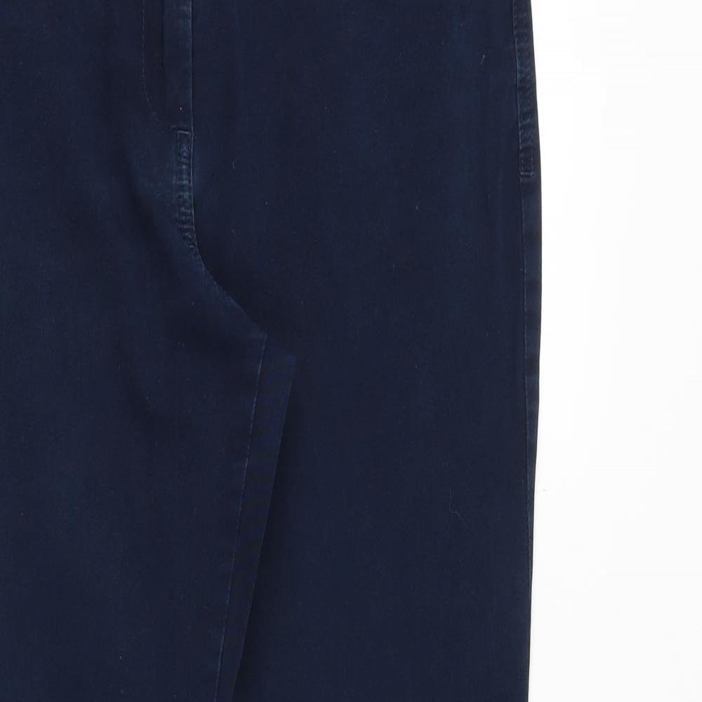 Marks and Spencer Womens Blue Cotton Straight Jeans Size 10 Regular Zip