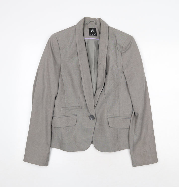 Atmosphere Womens Grey Jacket Blazer Size 12 Button