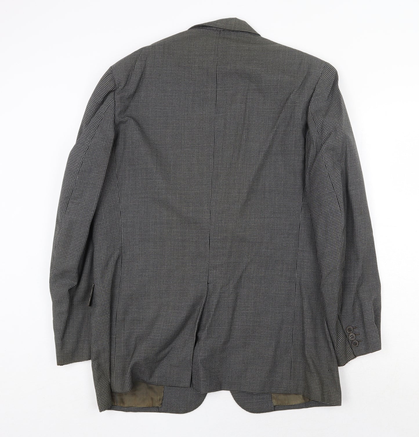 Furley Hassan Mens Grey Geometric Wool Jacket Blazer Size 44 Regular
