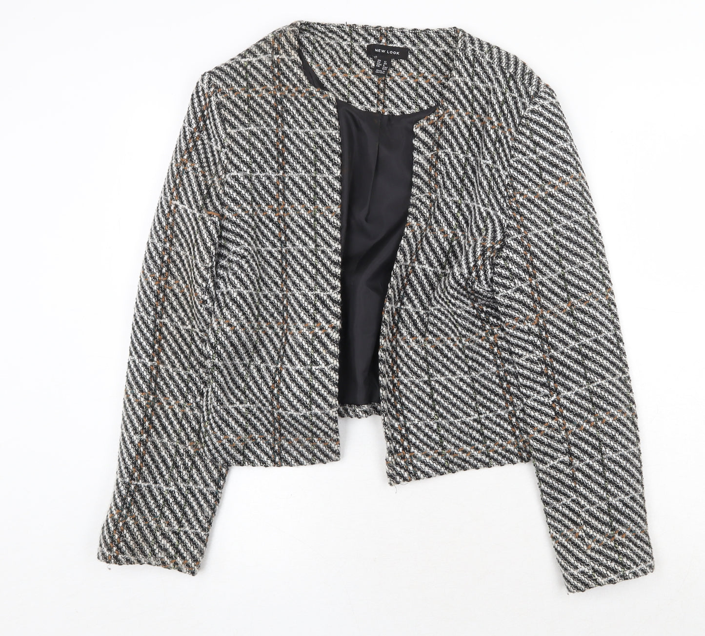New Look Womens White Geometric Jacket Blazer Size 12