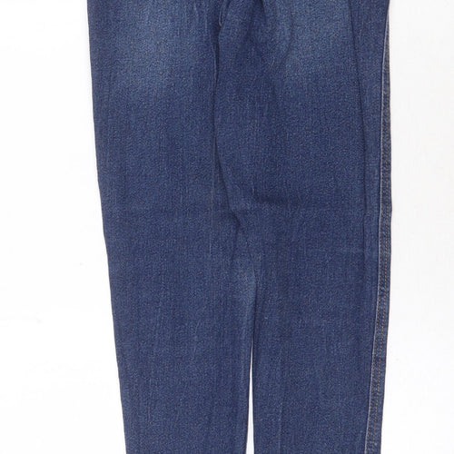 Peacocks Womens Blue Cotton Skinny Jeans Size 8 Regular Zip