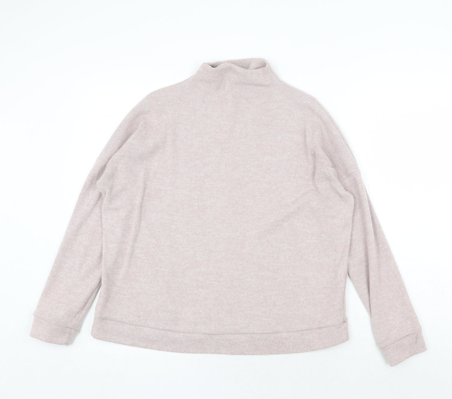 New Look Womens Pink Mock Neck Polyester Pullover Jumper Size S