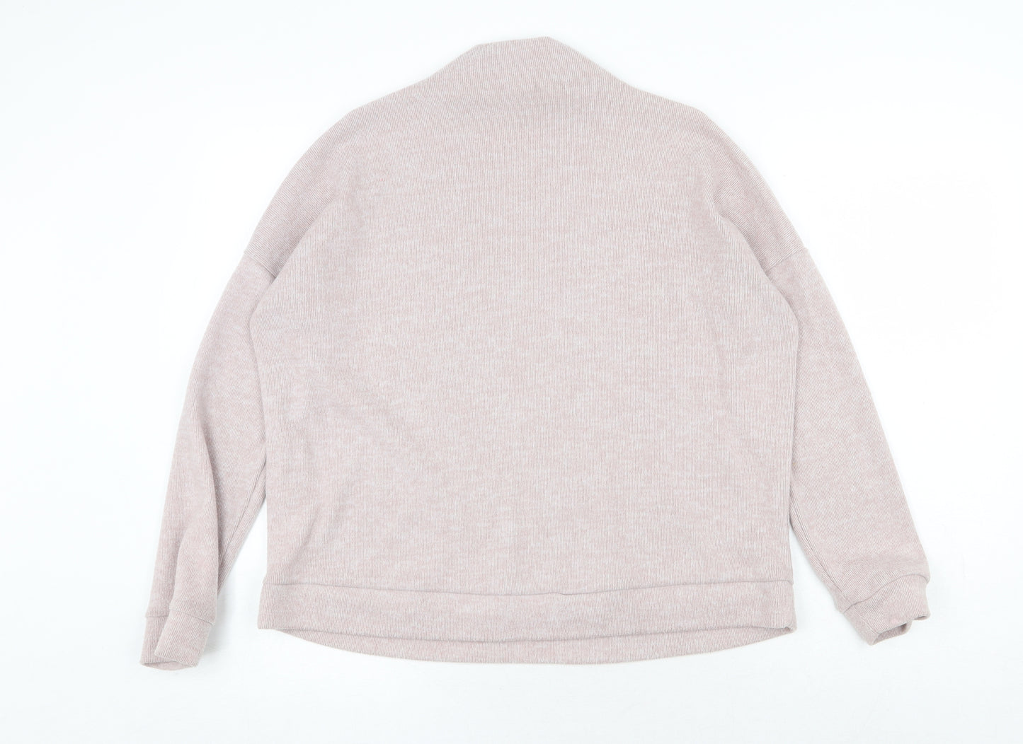 New Look Womens Pink Mock Neck Polyester Pullover Jumper Size S