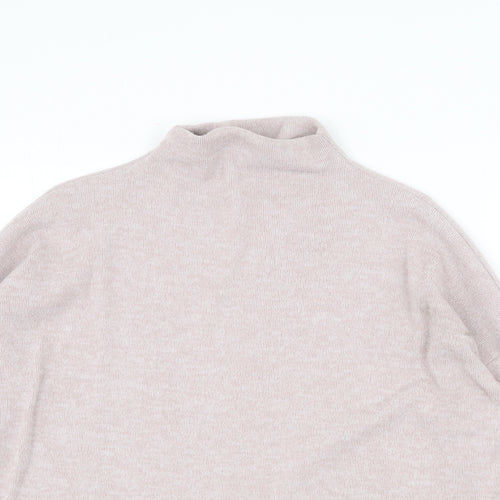 New Look Womens Pink Mock Neck Polyester Pullover Jumper Size S