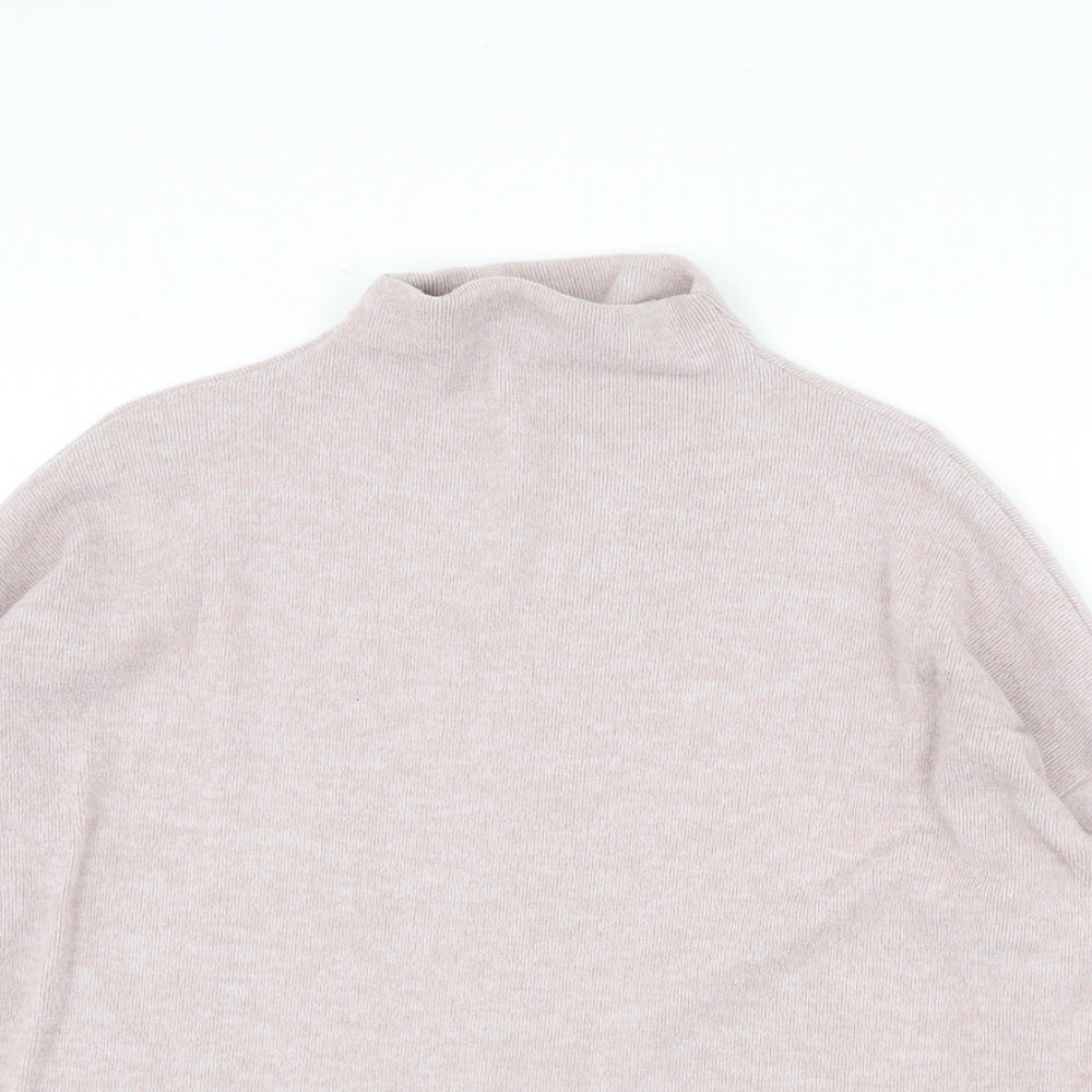 New Look Womens Pink Mock Neck Polyester Pullover Jumper Size S