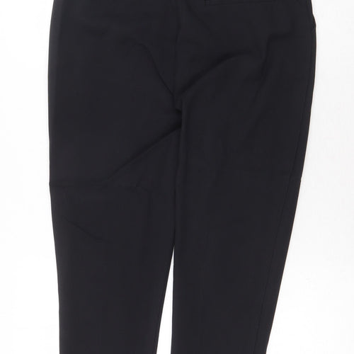 Oasis Womens Black Cotton Dress Pants Trousers Size 12 Regular Zip