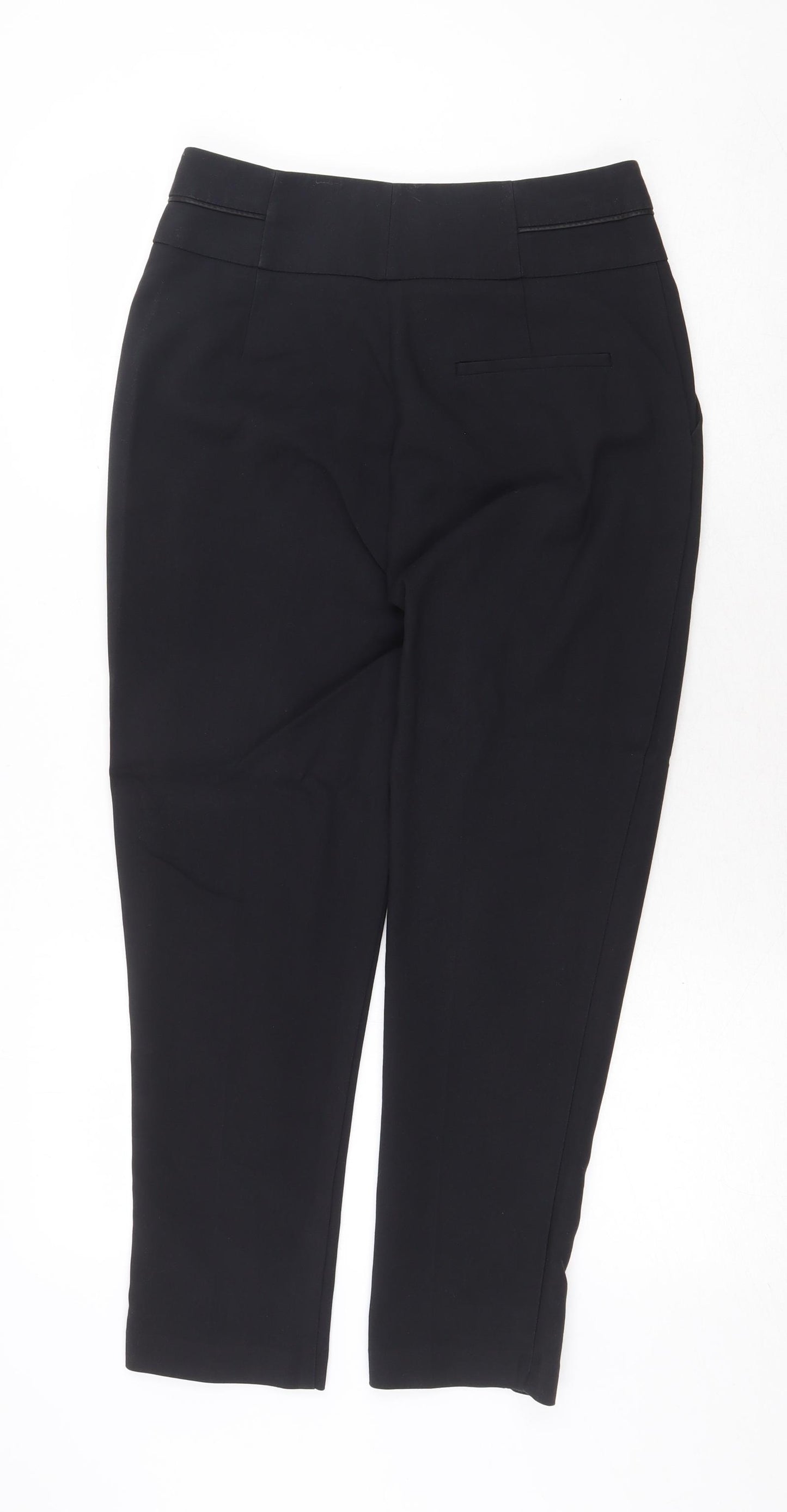 Oasis Womens Black Cotton Dress Pants Trousers Size 12 Regular Zip