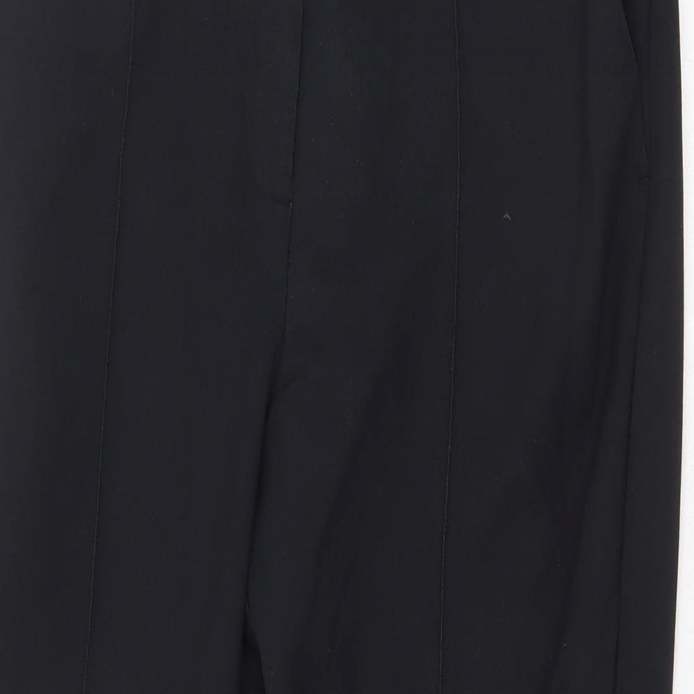 Oasis Womens Black Cotton Dress Pants Trousers Size 12 Regular Zip