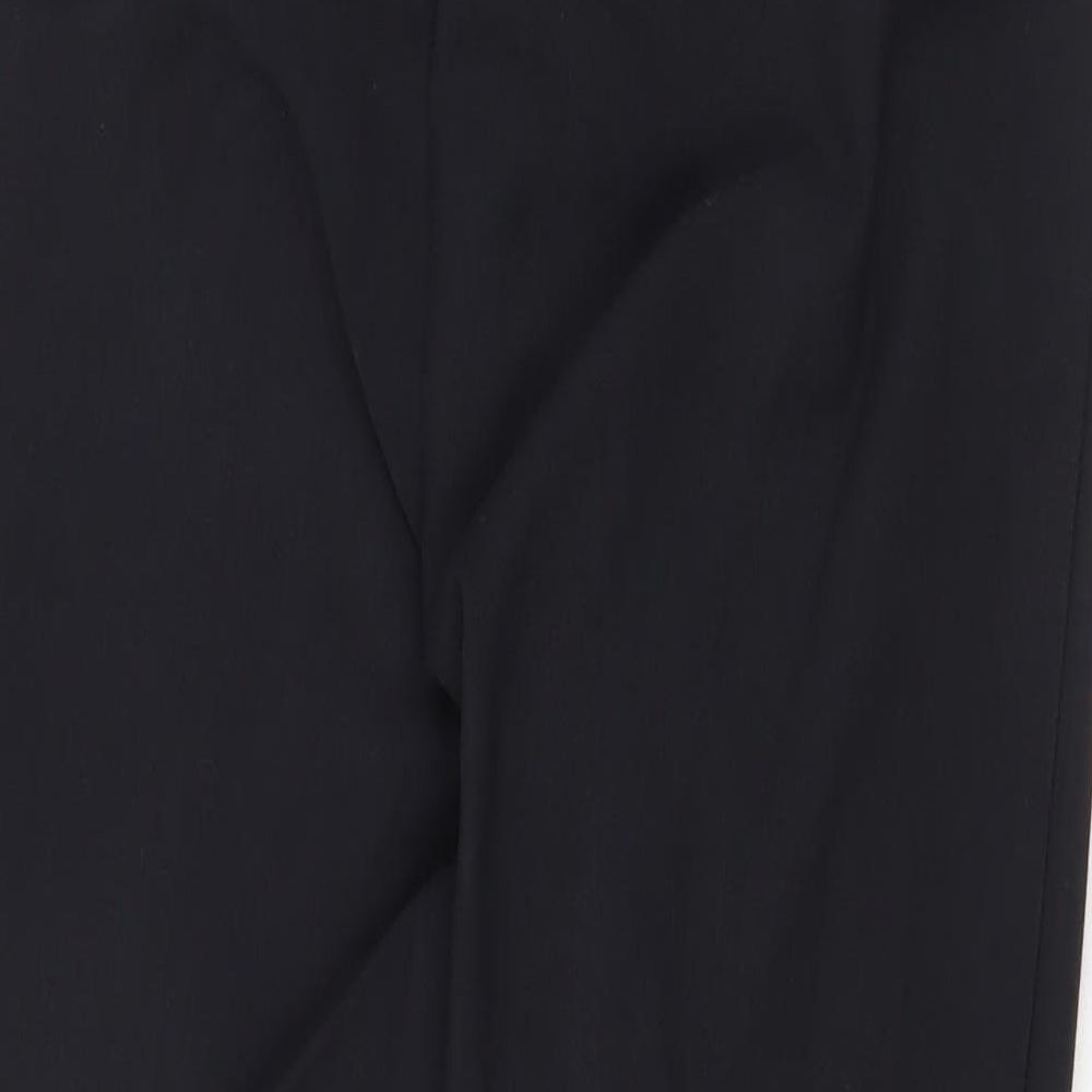 Oasis Womens Black Cotton Dress Pants Trousers Size 12 Regular Zip