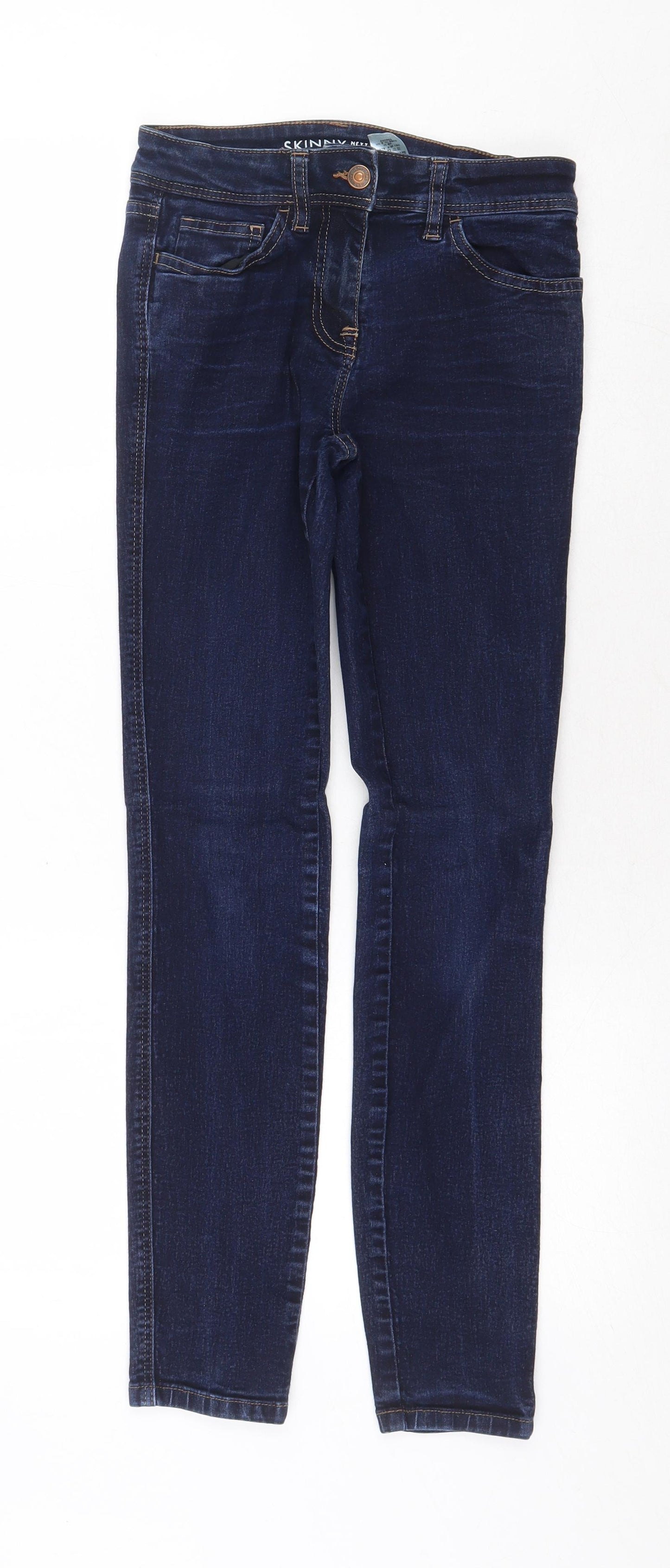 NEXT Womens Blue Cotton Skinny Jeans Size 6 Regular Zip