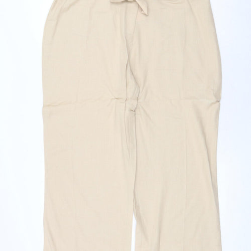 Casual Comfort Womens Beige Viscose Trousers Size 18 Regular Zip