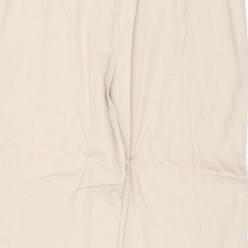 Casual Comfort Womens Beige Viscose Trousers Size 18 Regular Zip