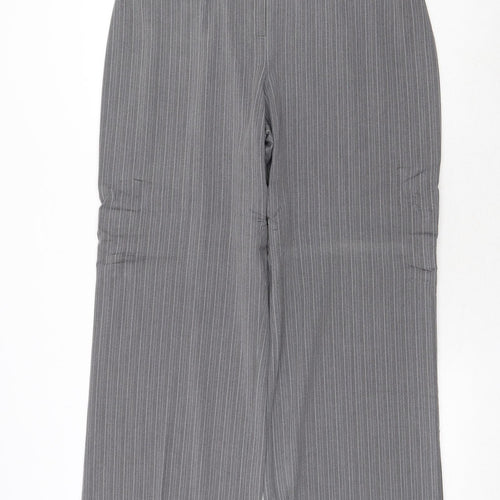 Agenda Womens Grey Striped Polyester Dress Pants Trousers Size 18 Regular Zip