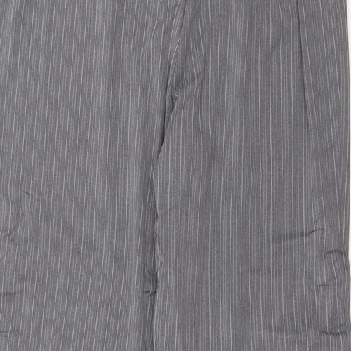 Agenda Womens Grey Striped Polyester Dress Pants Trousers Size 18 Regular Zip