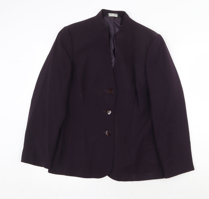 BHS Womens Purple Jacket Blazer Size 14 Button