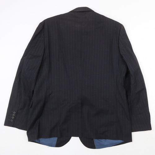 Marks and Spencer Mens Grey Striped Polyester Jacket Suit Jacket Size 44 Regular