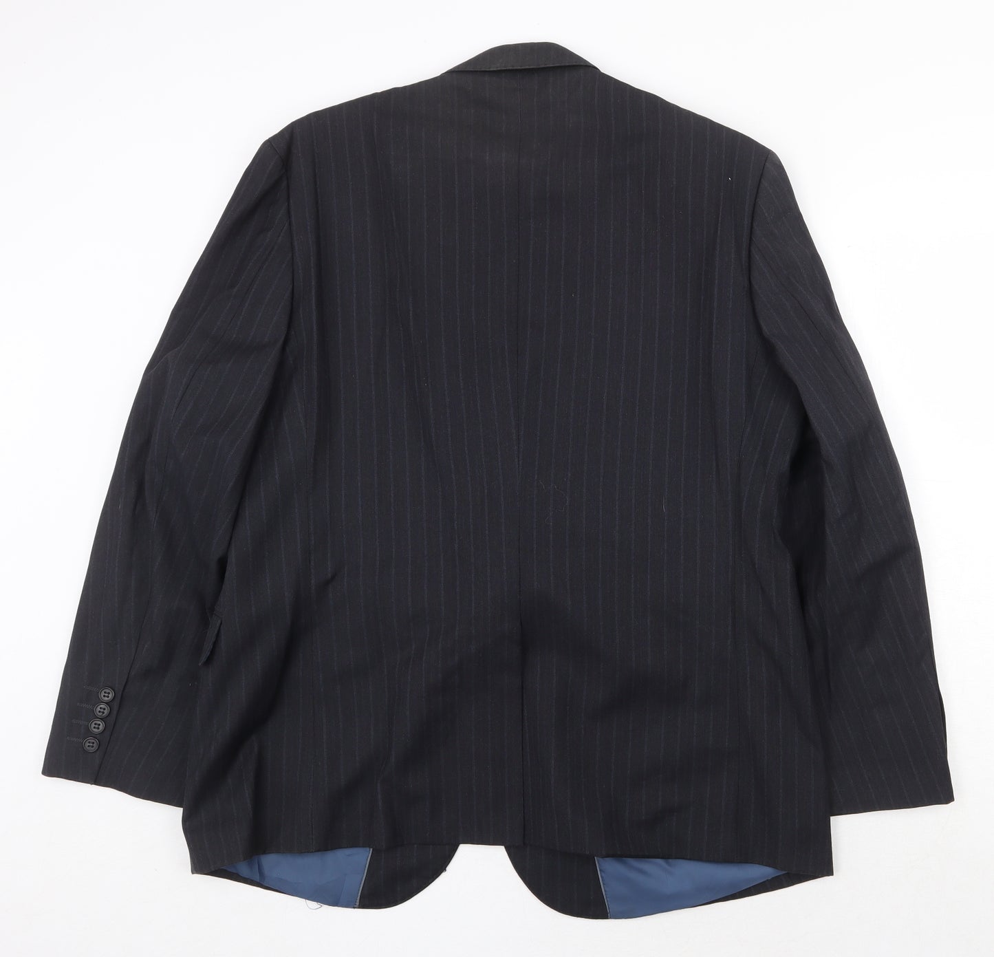 Marks and Spencer Mens Grey Striped Polyester Jacket Suit Jacket Size 44 Regular