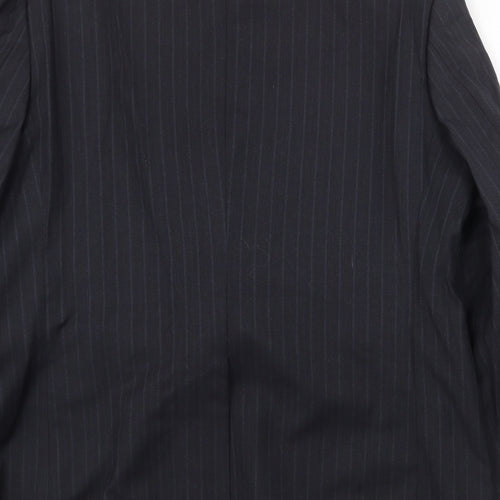 Marks and Spencer Mens Grey Striped Polyester Jacket Suit Jacket Size 44 Regular