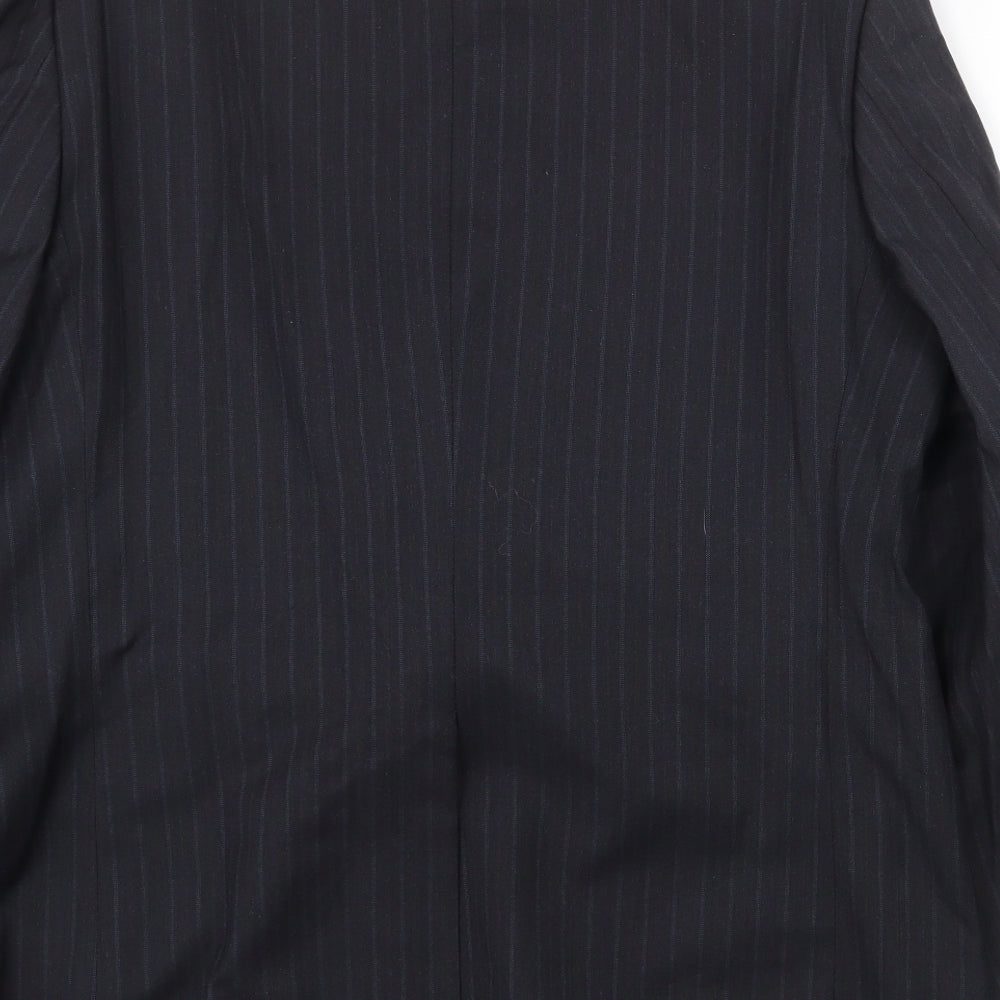 Marks and Spencer Mens Grey Striped Polyester Jacket Suit Jacket Size 44 Regular