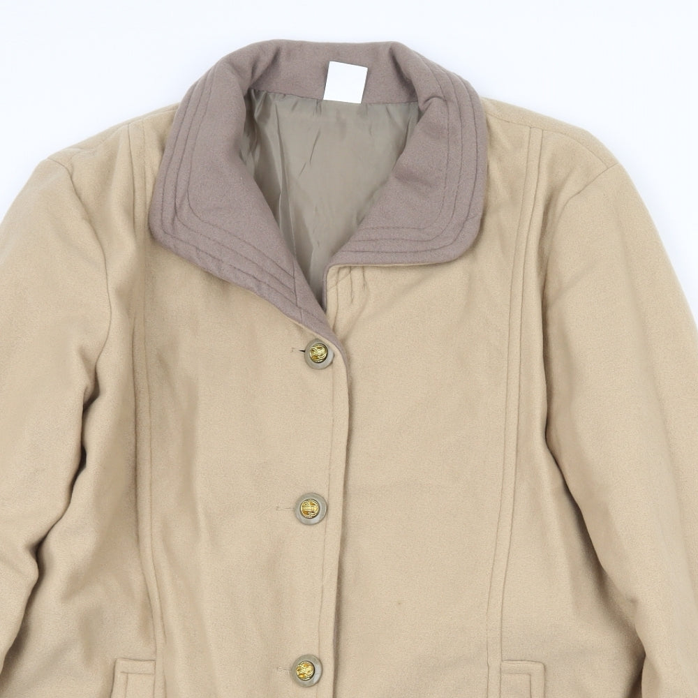 Gabriella Vicenga Womens Beige Jacket Size 16 Button