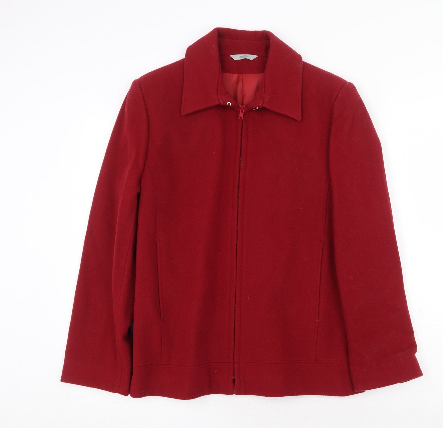Marks and Spencer Womens Red Jacket Size 8 Zip