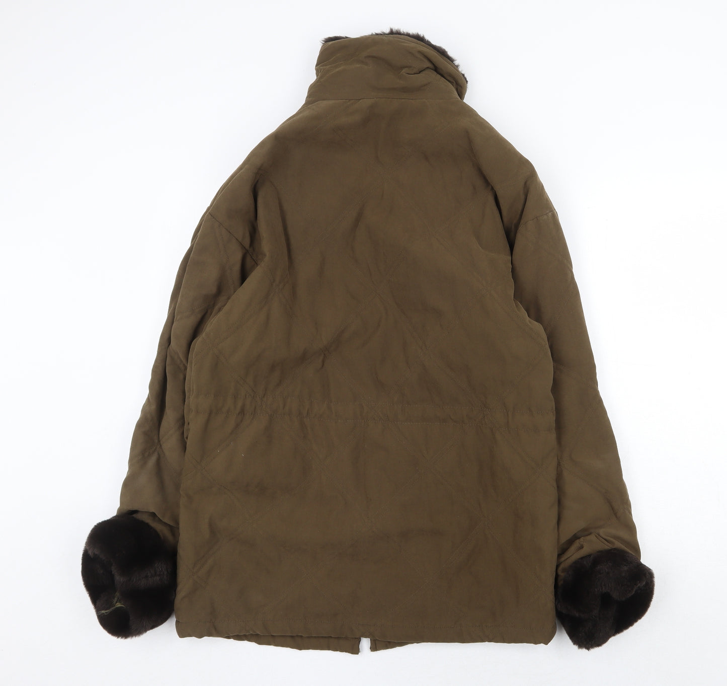 Preworn Womens Brown Quilted Jacket Size 10 Zip