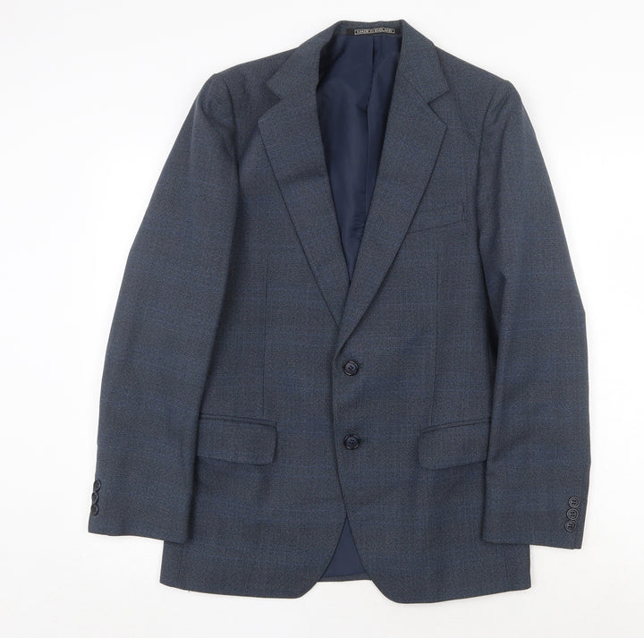 John Oliver Mens Blue Polyester Jacket Suit Jacket Size 38 Regular