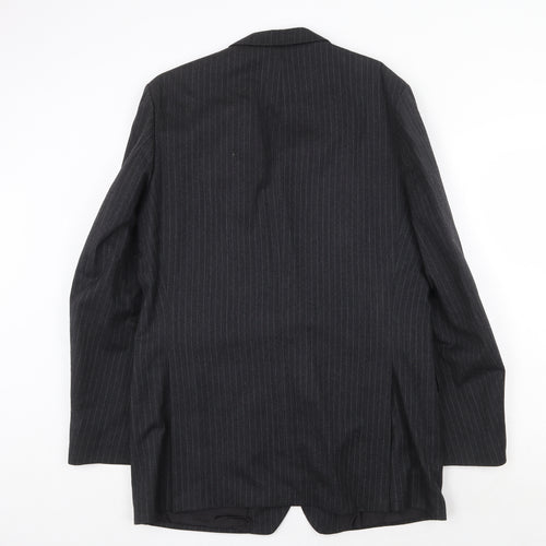 St Michael Mens Grey Striped Wool Jacket Suit Jacket Size 42 Regular