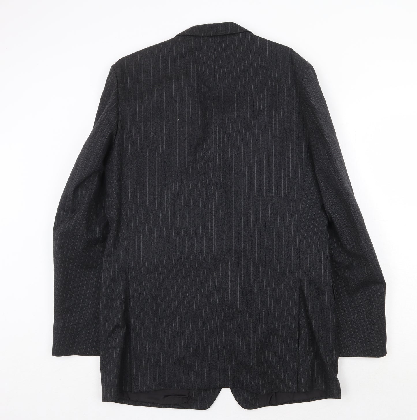 St Michael Mens Grey Striped Wool Jacket Suit Jacket Size 42 Regular