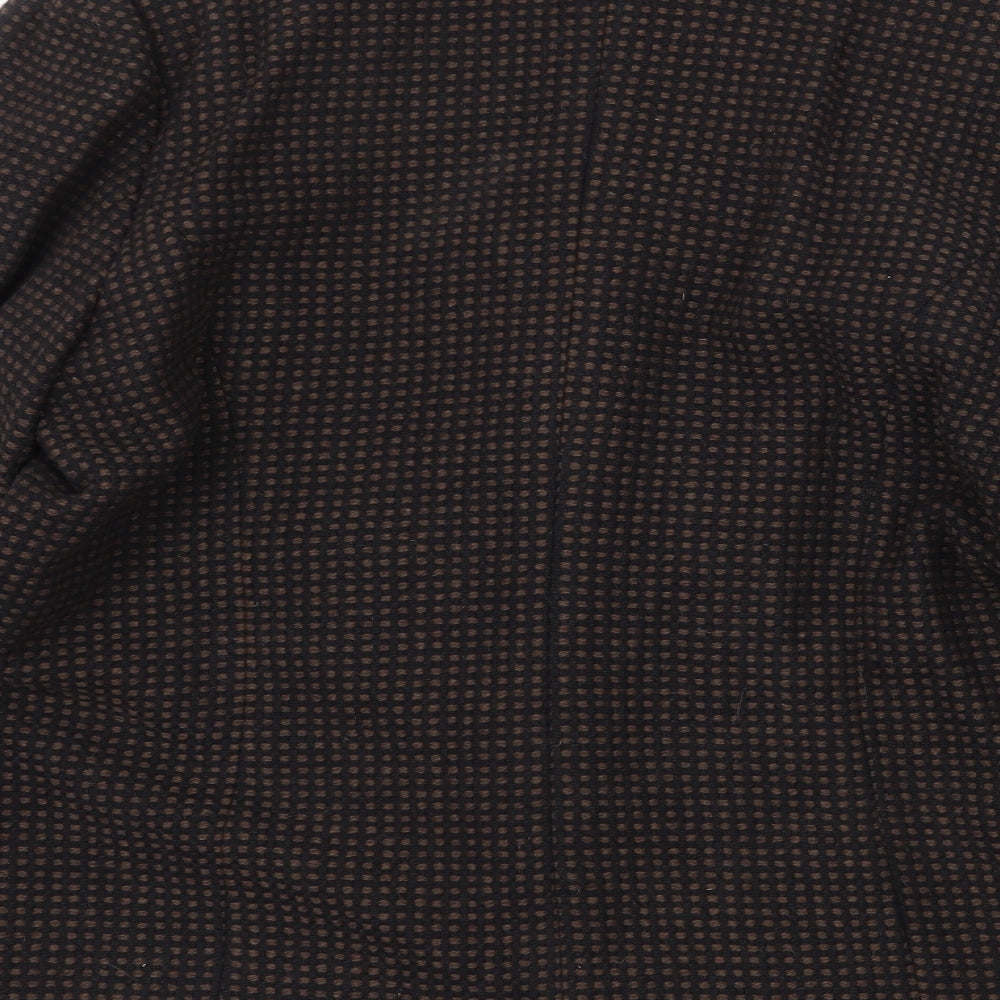Preworn Womens Brown Geometric Jacket Blazer Size 3XL Button