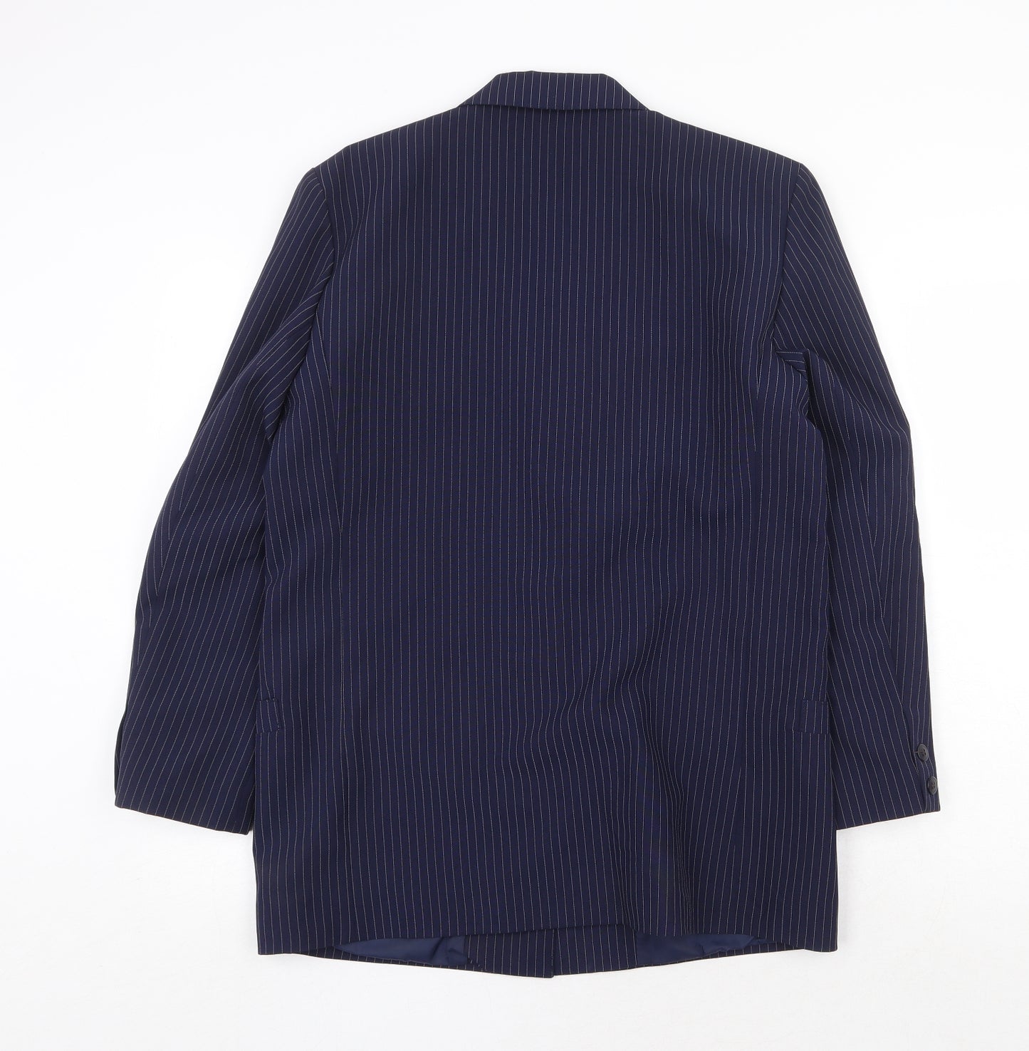 Debenhams Womens Blue Striped Polyester Jacket Suit Jacket Size 14