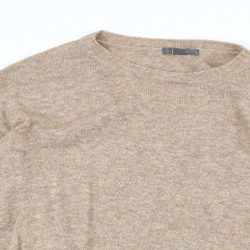 Primark Womens Beige Round Neck Acrylic Pullover Jumper Size S