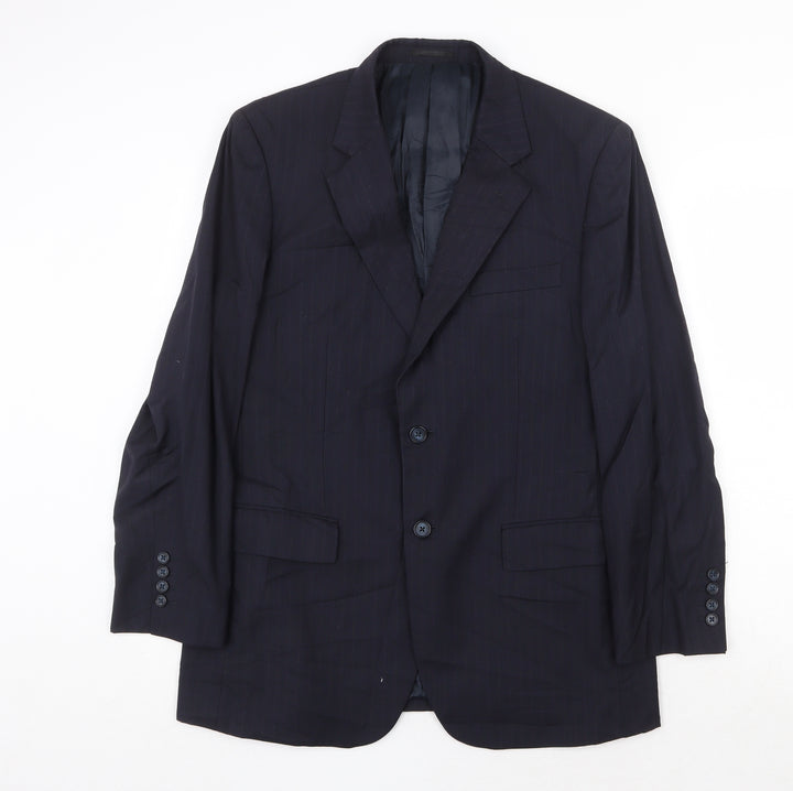 Brook Taverner Mens Blue Polyester Jacket Suit Jacket Size 38 Regular