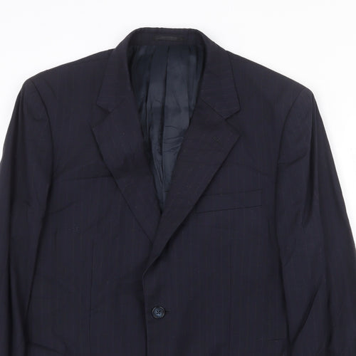 Brook Taverner Mens Blue Polyester Jacket Suit Jacket Size 38 Regular