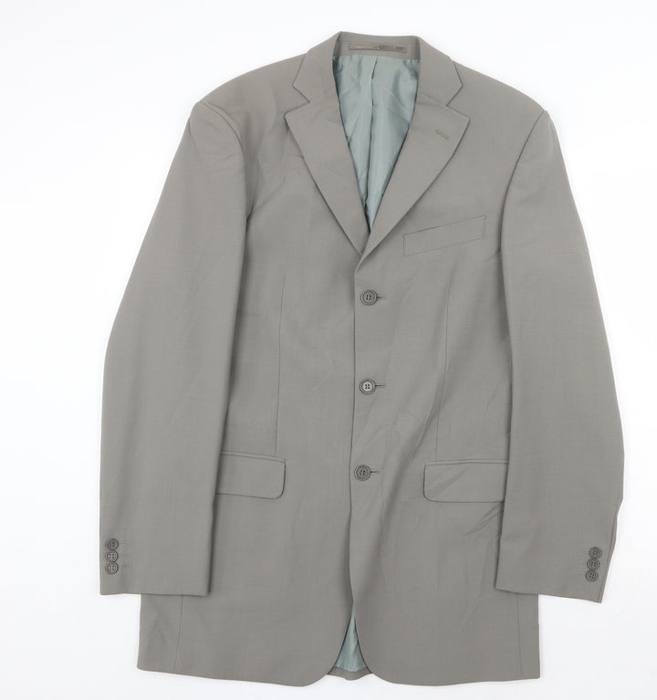 Marks and Spencer Mens Grey Polyester Jacket Suit Jacket Size 38 Regular