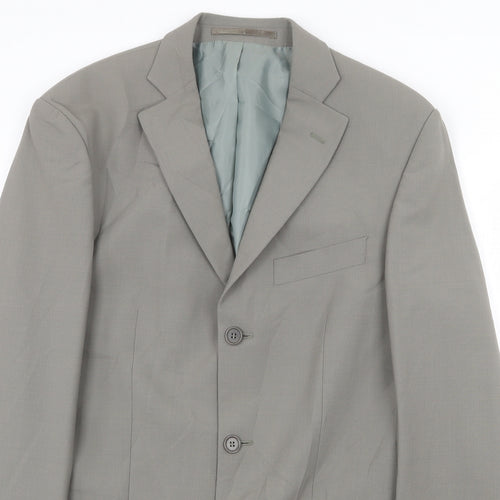 Marks and Spencer Mens Grey Polyester Jacket Suit Jacket Size 38 Regular
