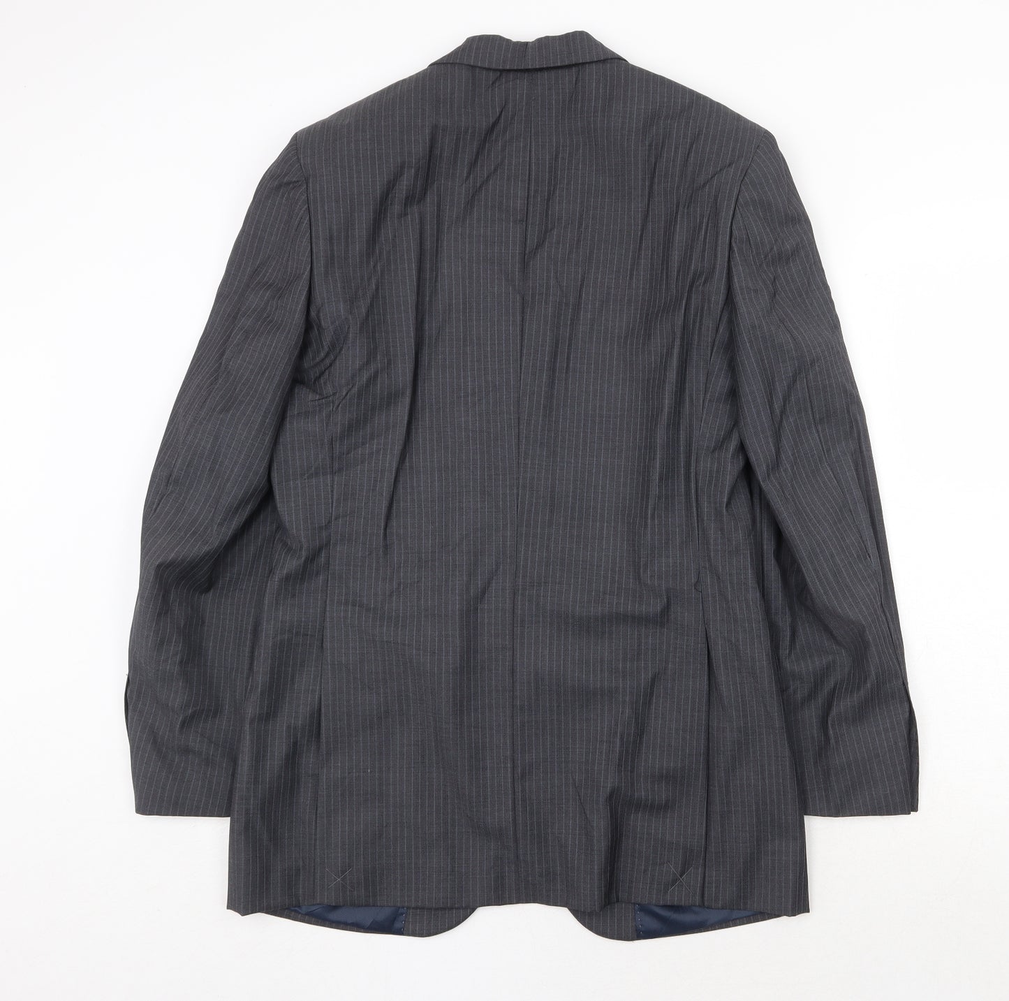 Butler & Webb Mens Grey Striped Wool Jacket Suit Jacket Size 36 Regular