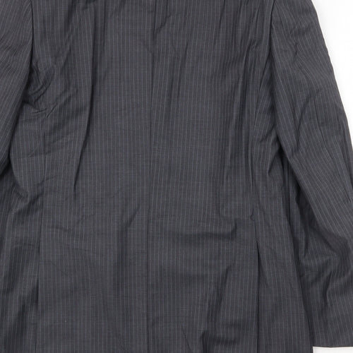 Butler & Webb Mens Grey Striped Wool Jacket Suit Jacket Size 36 Regular
